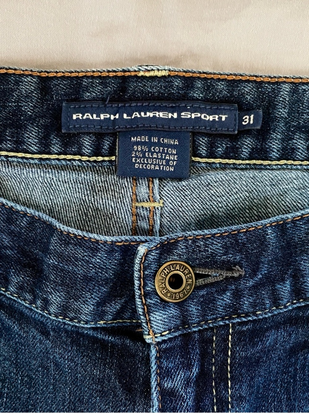 Ralph Lauren Slim Straight Jeans in Dark Blue Denim